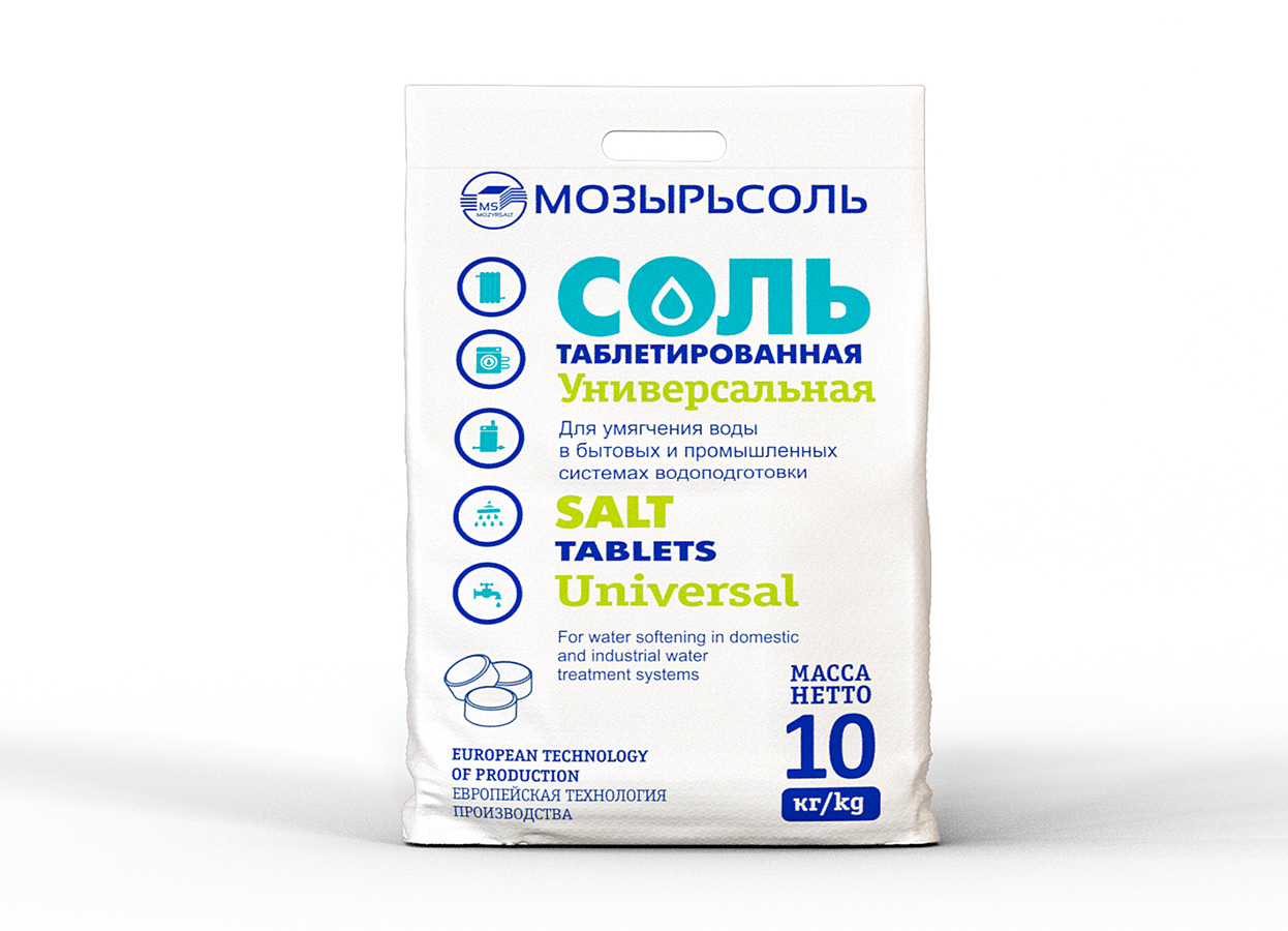 Соль таблетированная универсальная МОЗЫРЬСОЛЬ NaCl (10 кг)